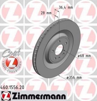 Тормозной диск (задний) ZIMMERMANN 460155620 (фото 1)