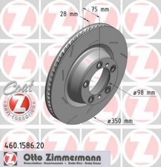 Гальмівний диск (задній) ZIMMERMANN 460158620 (фото 1)