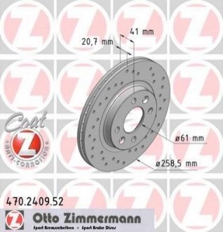 Гальмівний диск ZIMMERMANN 470240952 (фото 1)