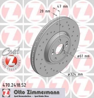 Гальмівний диск ZIMMERMANN 470241852 (фото 1)
