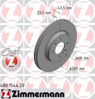 Гальмівний диск ZIMMERMANN 480154420 (фото 1)