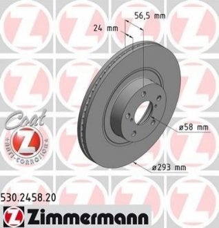 Тормозной диск (передний) ZIMMERMANN 530.2458.20 (фото 1)
