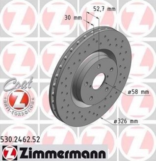 Гальмівний диск ZIMMERMANN 530246252 (фото 1)