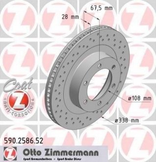 Тормозной диск (передний) ZIMMERMANN 590258652 (фото 1)