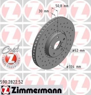 Тормозной диск ZIMMERMANN 590282252 (фото 1)