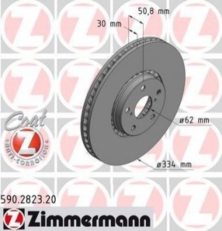Тормозной диск ZIMMERMANN 590282320 (фото 1)