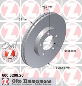 Гальмівний диск ZIMMERMANN 600320820 (фото 1)