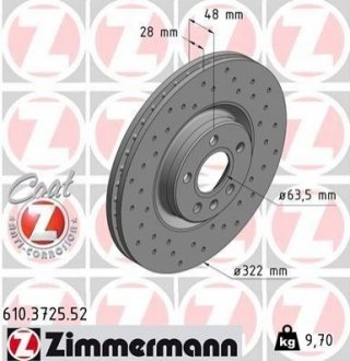 Гальмiвнi диски SPORT Z ZIMMERMANN 610372552 (фото 1)