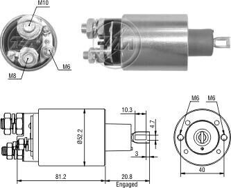 Втягивающее реле стартера ZM1484