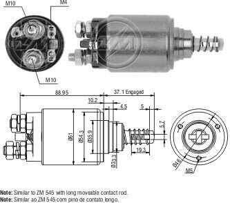 Втягуюче реле стартера ZM1545