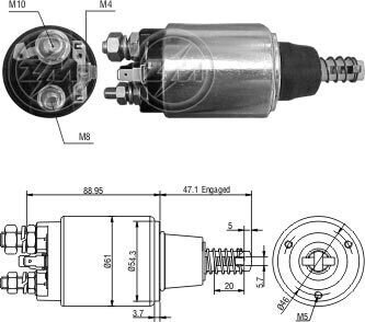 Втягуюче реле стартера ZM1640