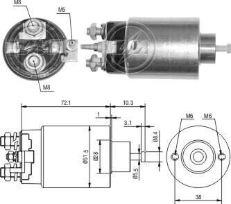 Втягуюче реле стартера ZM1695