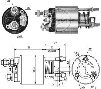 Втягивающее реле стартера ZM2595