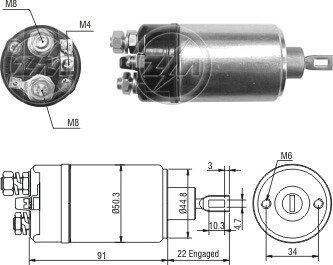 Реле стартера, що втягує. ZM2629