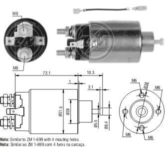 Втягивающее реле стартера ZM2699