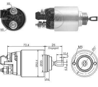 Втягуюче реле стартера ZM382