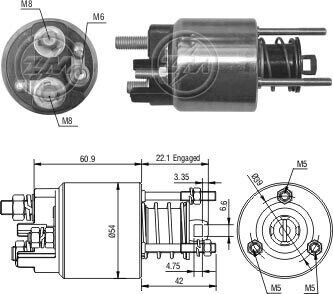 Втягивающее реле стартера ZM395