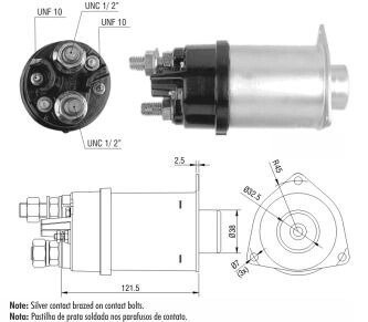 Реле втягивающего стартера ZM458