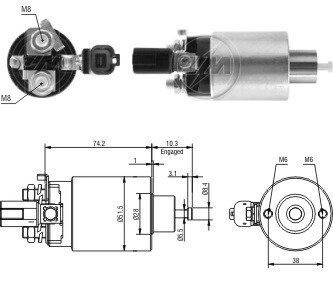 Реле втягуюче стартера ZM4695