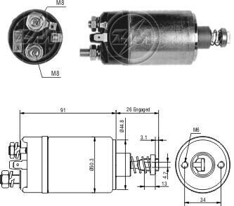 Втягивающее реле стартера ZM527