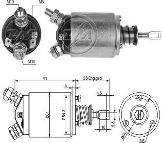 Реле стартера, що втягує. ZM533