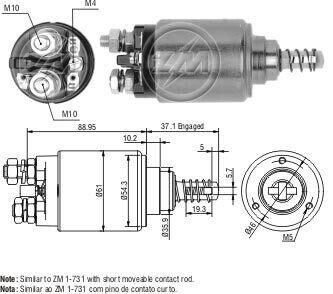 Втягуюче реле стартера ZM543