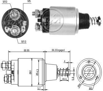 Реле стартера, що втягує. ZM550