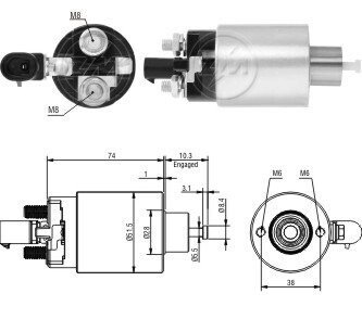 Втягуюче реле стартера ZM5695