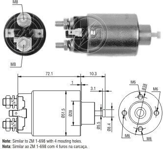 Втягуюче реле стартера ZM5698