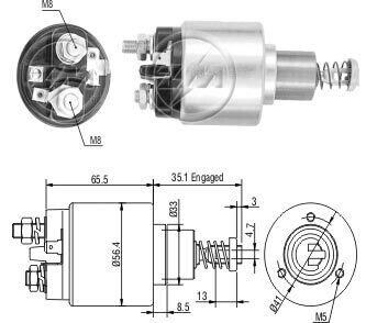 Втягивающее реле стартера ZM576