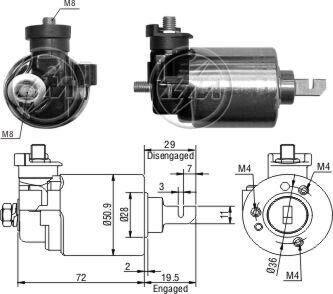 Втягуюче реле стартера ZM605