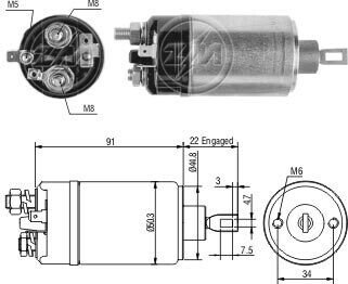 Втягуюче реле стартера ZM623