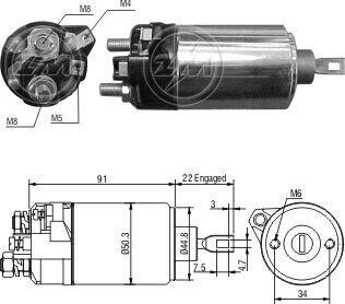 Втягивающее реле стартера ZM625