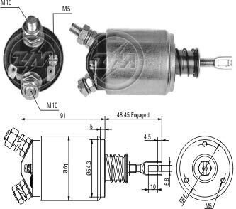 Втягивающее реле стартера ZM633