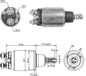 Втягивающее реле стартера ZM6640