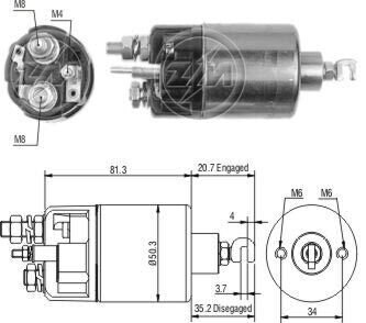 Реле стартера, що втягує. ZM664