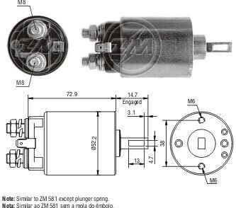 Реле втягуюче стартера ZM680