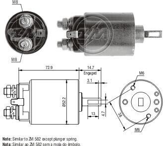 Реле втягивающего стартера ZM681