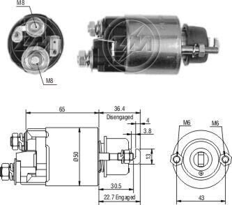 Реле втягуюче стартера ZM702