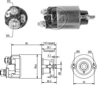 Реле втягивающего стартера ZM705