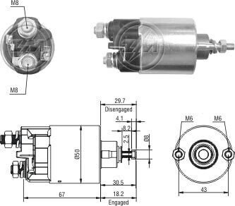 Втягивающее реле стартера ZM709