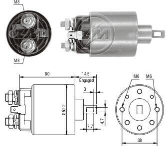 Втягивающее реле стартера ZM710