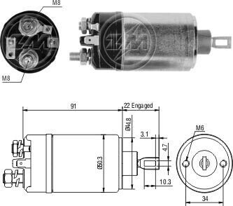 Втягивающее реле стартера ZM726