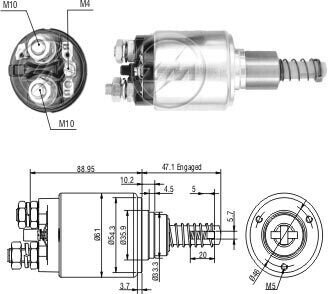 Реле втягивающего стартера ZM734