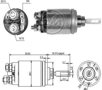 Втягуюче реле стартера ZM742