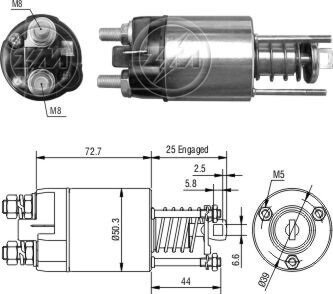 Реле стартера, що втягує. ZM7651