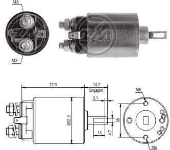 Втягивающее реле стартера ZM784