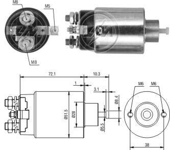 Втягуюче реле стартера ZM795