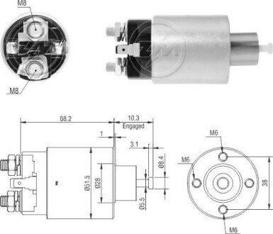 Втягивающее реле стартера ZM7995