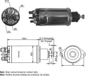 Втягуюче реле стартера ZM811